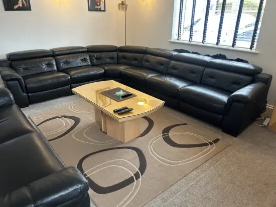 DFS Black Torino Corner Sofa and 2 seater sofa set