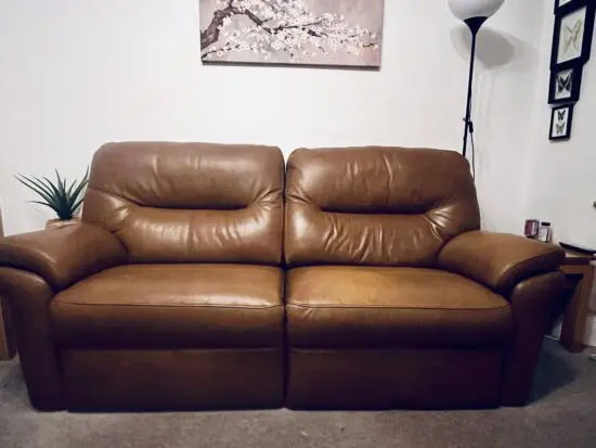 G-Plan tan 2 & 3 seater sofas
