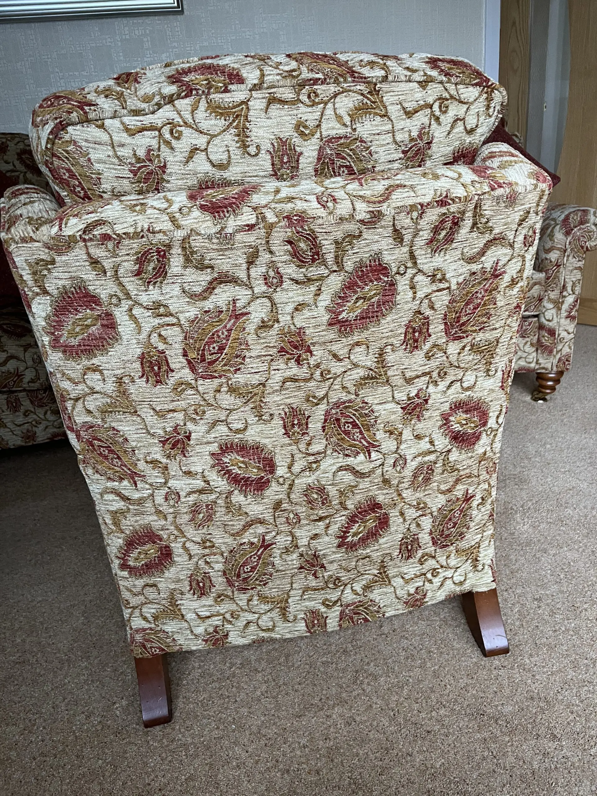 Duresta 2 seat sofa and 2 armchairs, Southsea range, Knole Gold Russet material