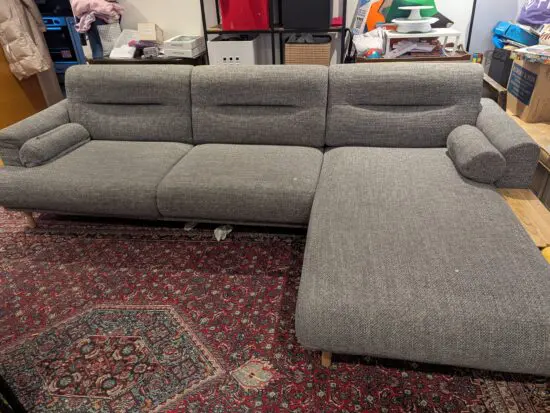 Grey LÅNGARYD 3-seat sofa w chaise longue