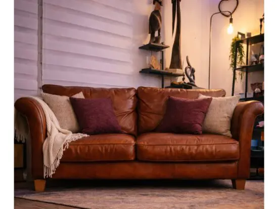 M and s Abbey large deep seated 4 seater real leather sofa