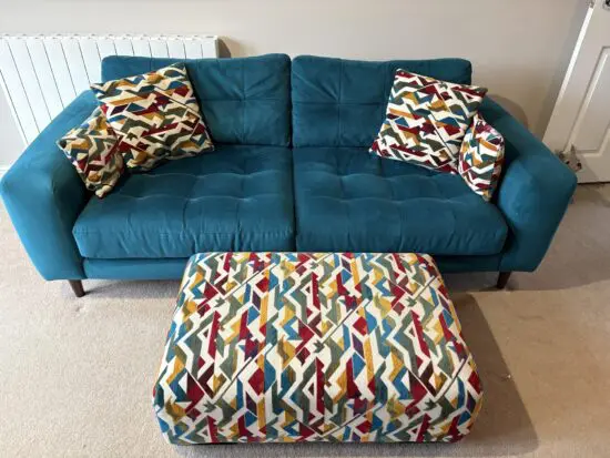 Christopher Pratts Large Plush Teal Sofa - Elsa