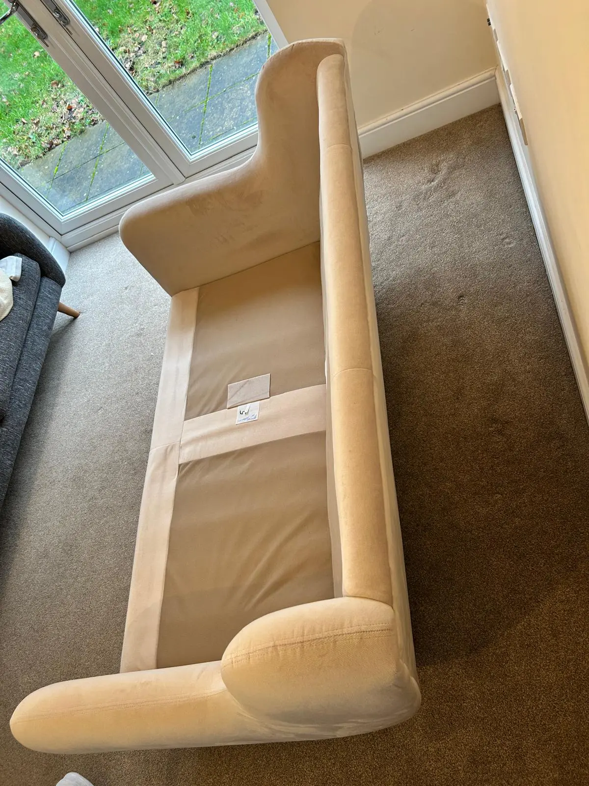 DFDS French Connection velvet sofa - Camden Chenille, beige