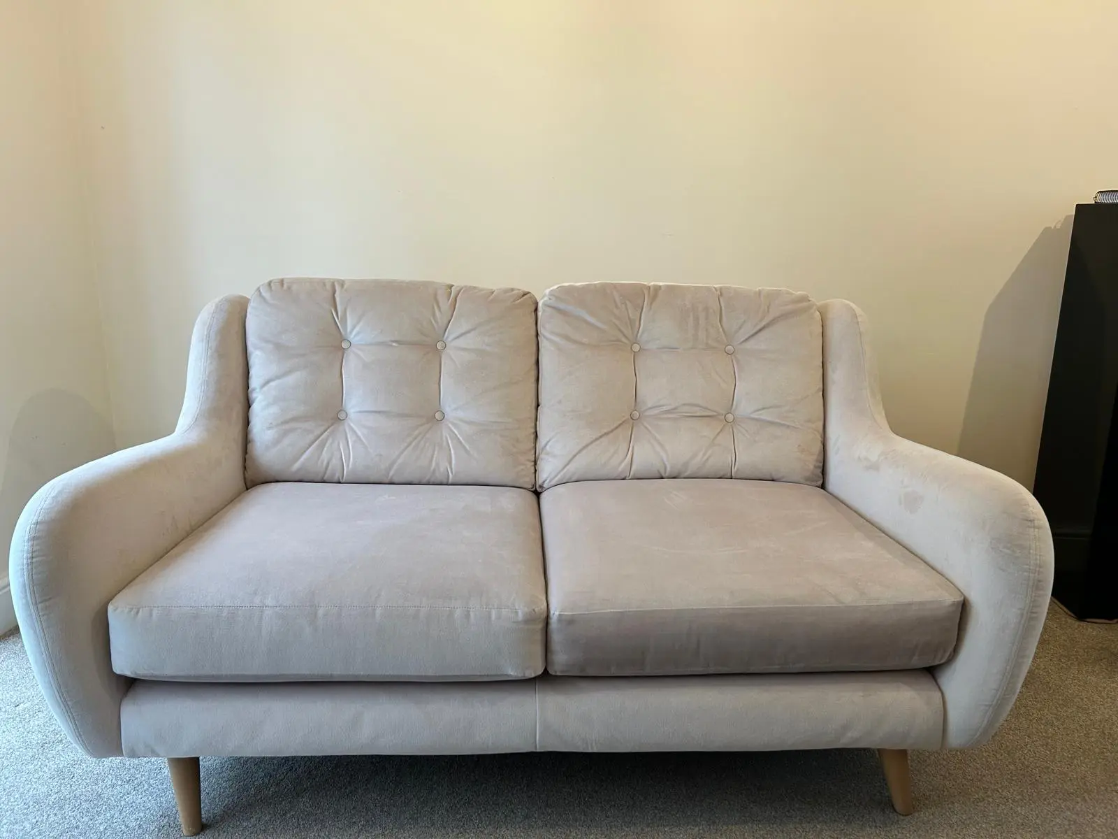 DFDS French Connection velvet sofa - Camden Chenille, beige