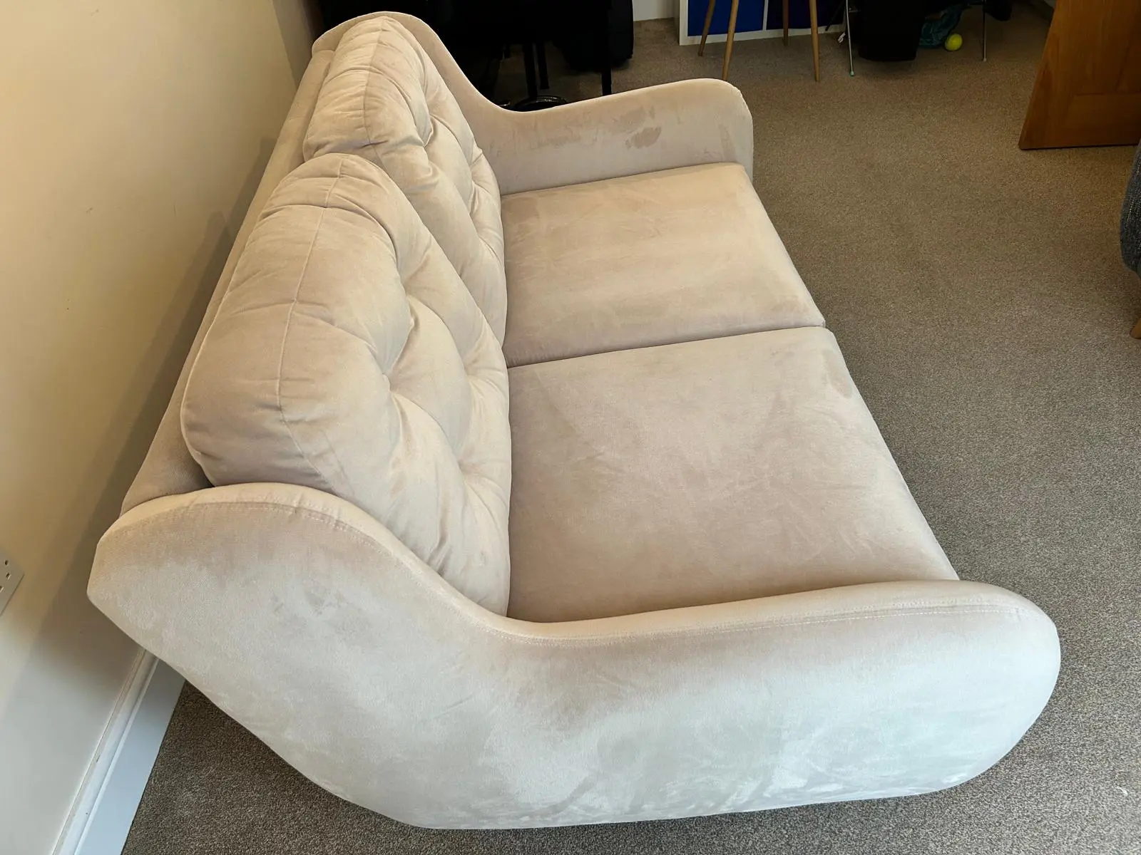 DFDS French Connection velvet sofa - Camden Chenille, beige