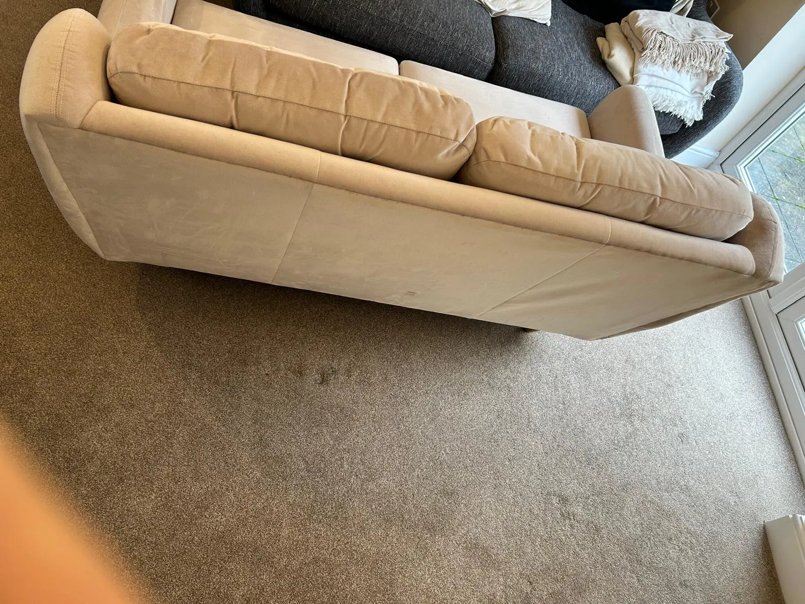 DFDS French Connection velvet sofa - Camden Chenille, beige