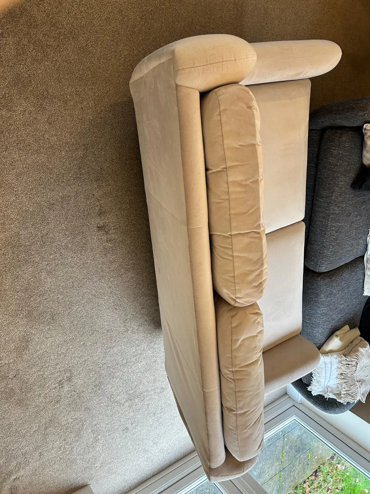 DFDS French Connection velvet sofa - Camden Chenille, beige