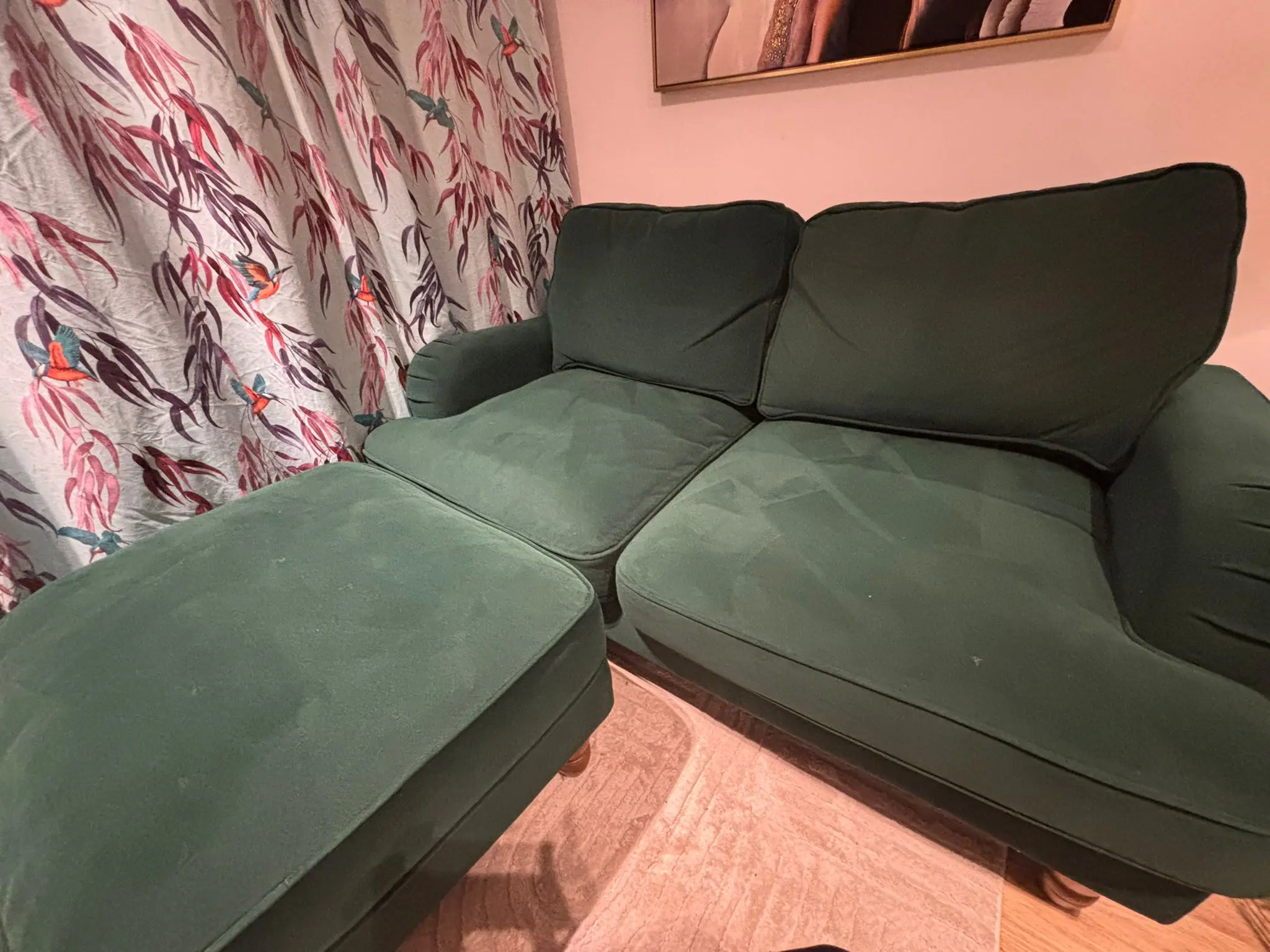 Dunelm Comfortable 2-Seater Sofa with Matching Footstool – Classic Design