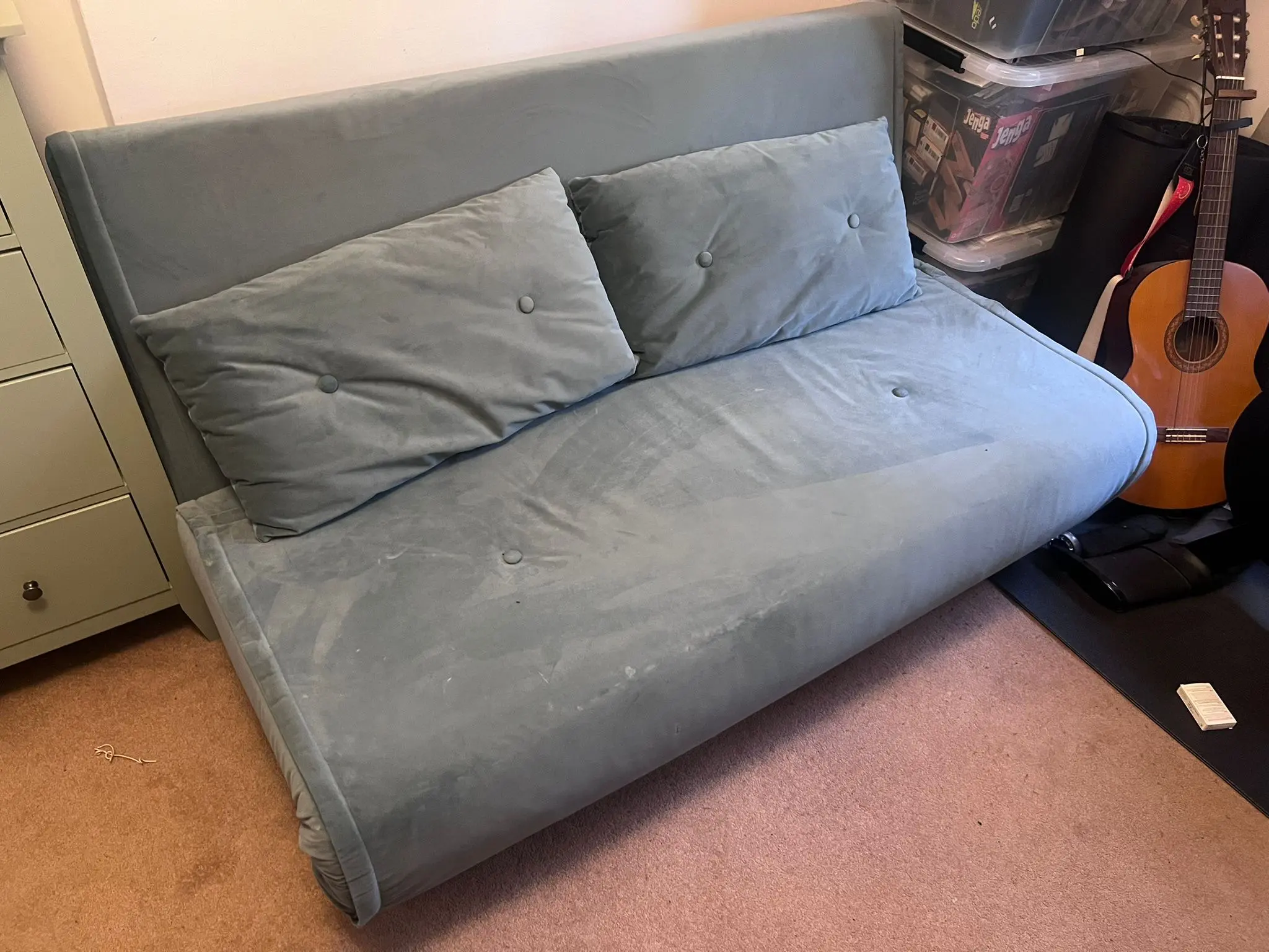Made Large 2-Seater Sofa Bed with Button Detail
