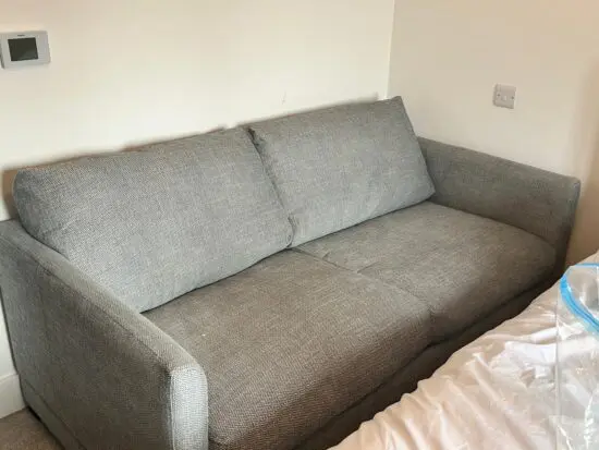 Herringbone blue large two seater sofa