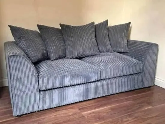 Grey 3 Seater With Plush Velvet Fabric For Sale