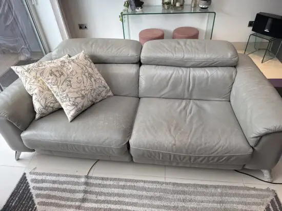 DFS grey sofa, recliner