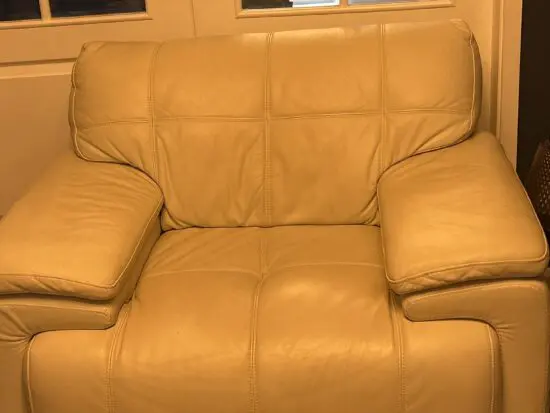 cream leather sofa