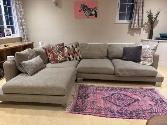Beige corner sofa