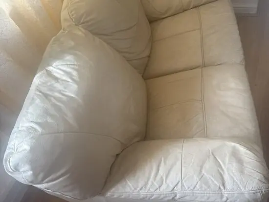 Argos Home Milano,Ivory colour leather 2 seater and 3 seater sofas