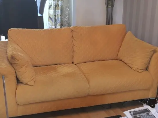 Two seater sofistycat sofa in mustard