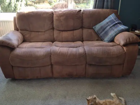 Harvey's Bel Air, brown faux suede 3 seater sofa