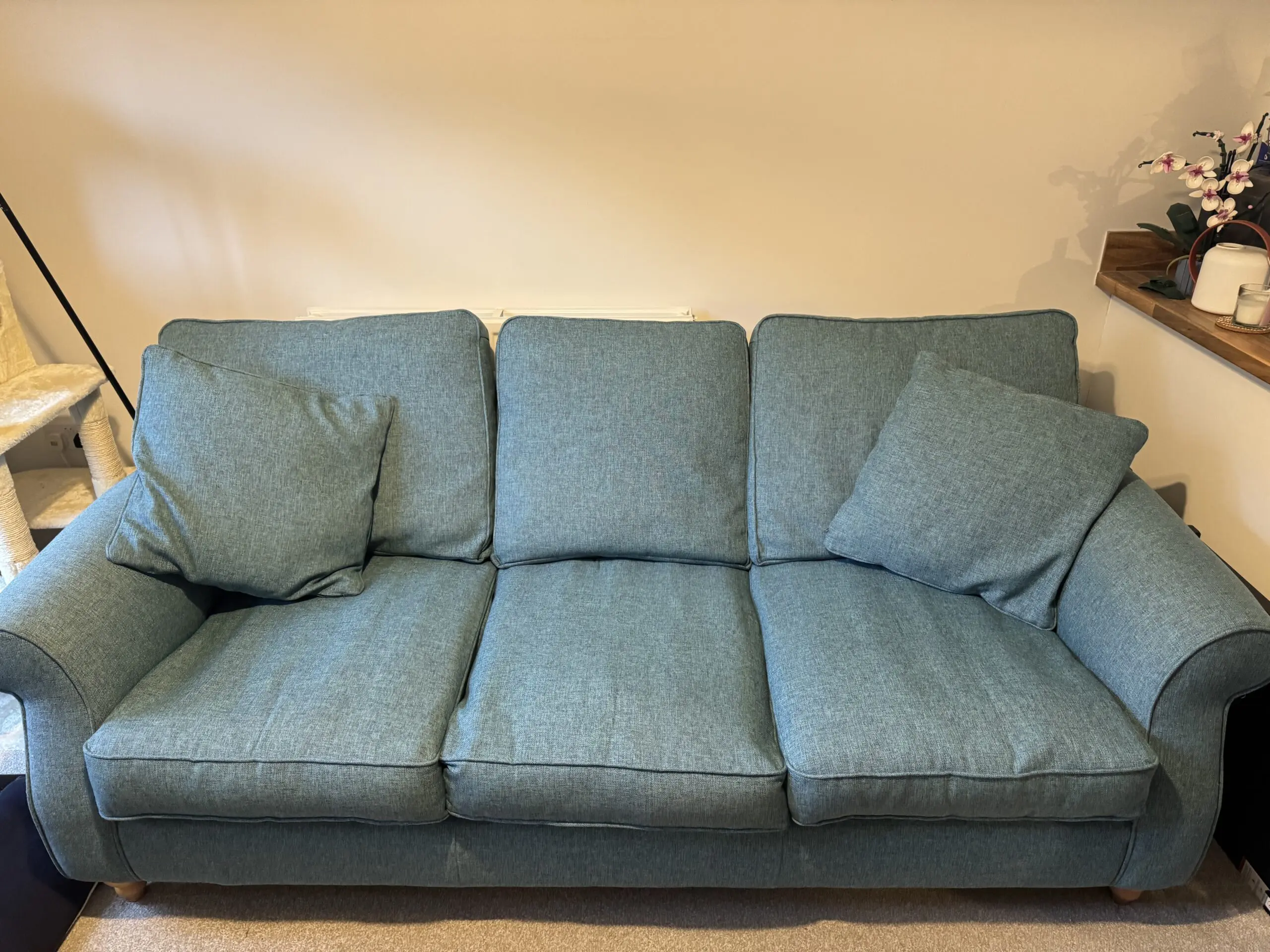 Next Dark Tweedy Blend Teal Ashford Casual Large 3 Seater