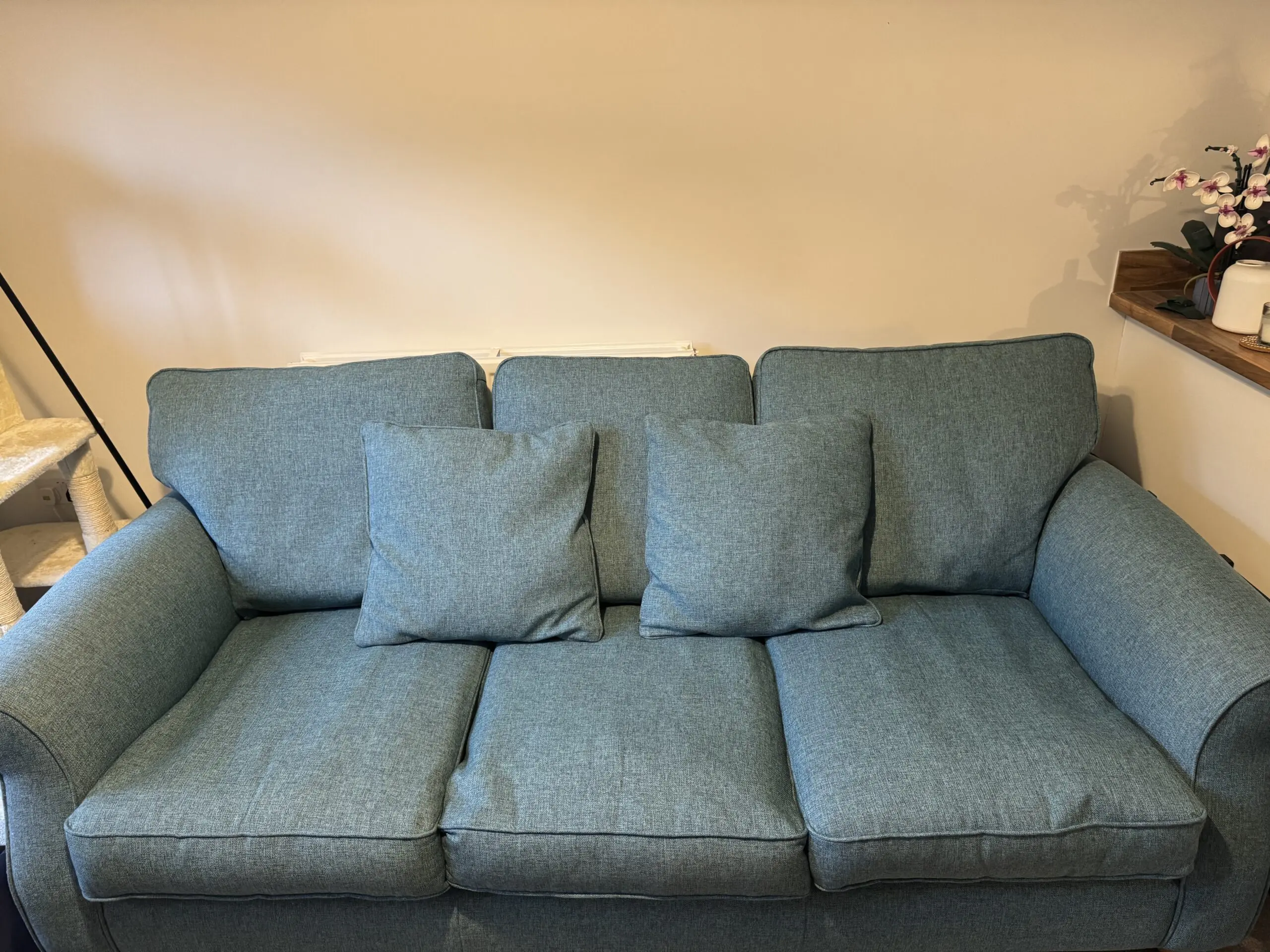 Next Dark Tweedy Blend Teal Ashford Casual Large 3 Seater