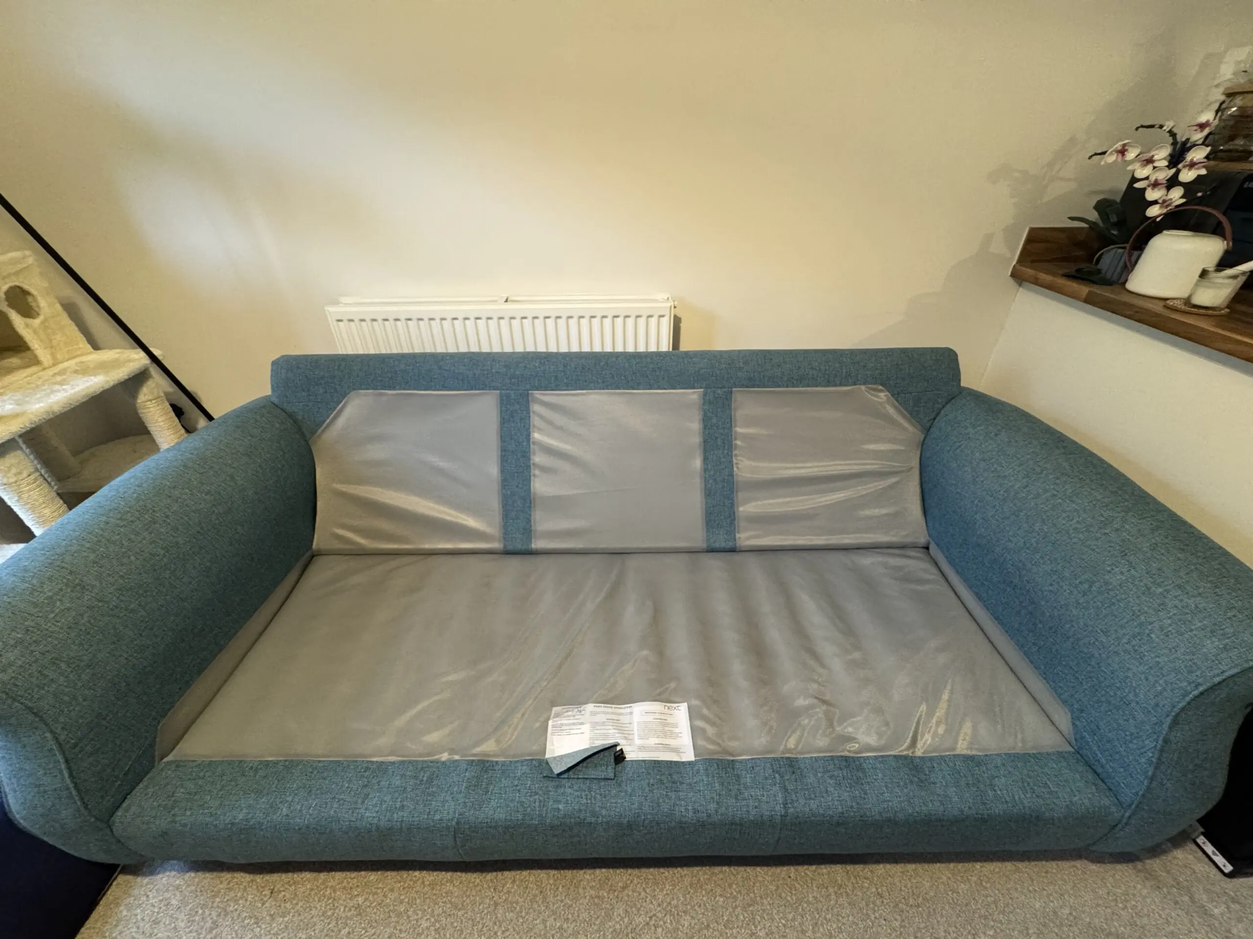 Next Dark Tweedy Blend Teal Ashford Casual Large 3 Seater