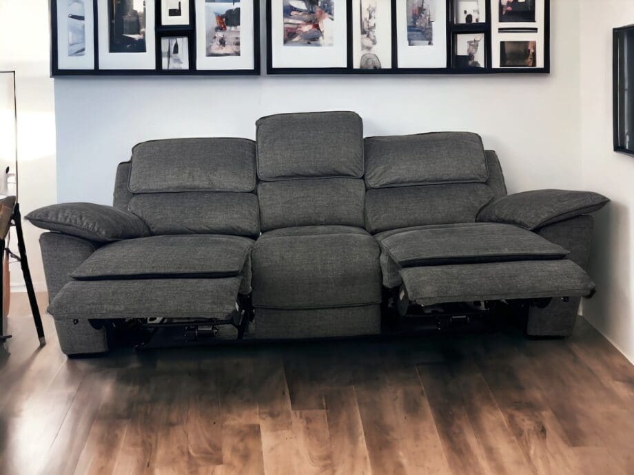 Oak Furniture Land 3 Seater Grey Electric Recliner