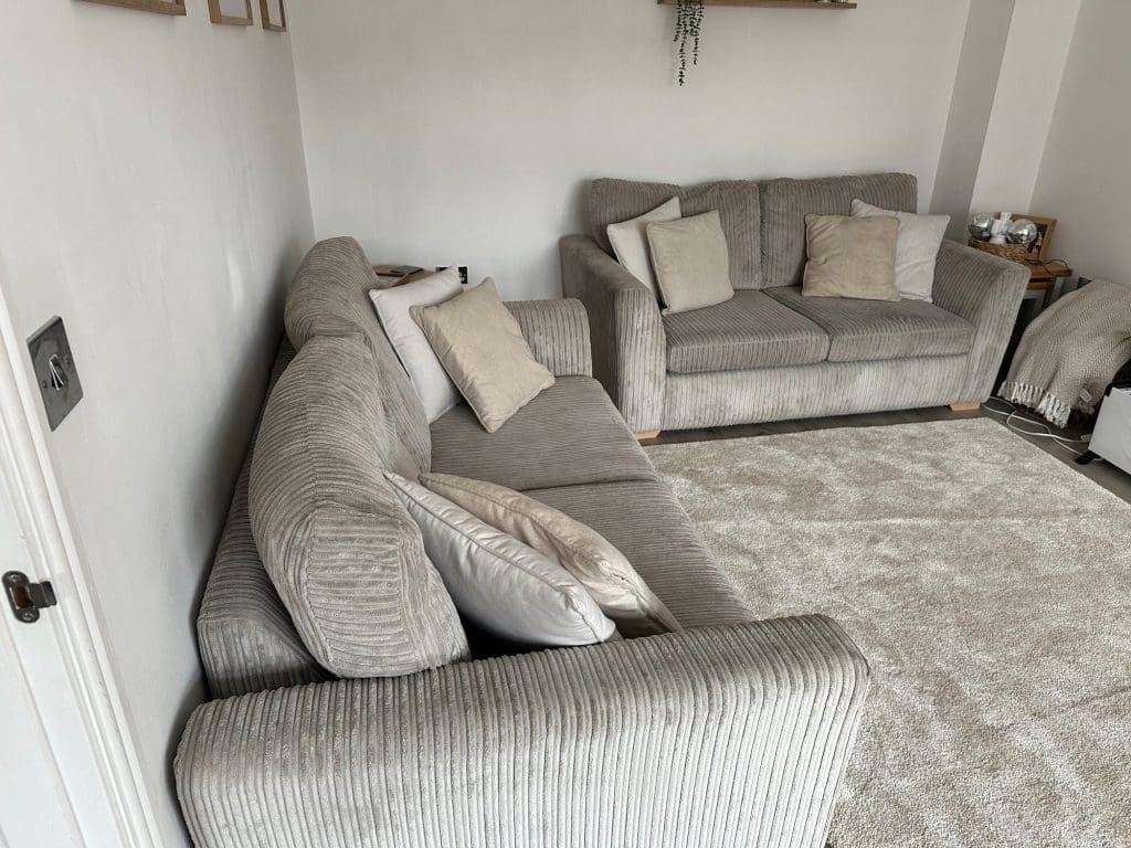 DFS 3 and 2 Seater Grey Cords The Sofa Marketplace Buy and Sell Preloved Sofas Nationwide