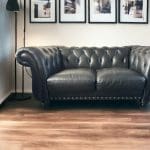 Littlewoods Black Leather 2 Seater and 2 Chairs