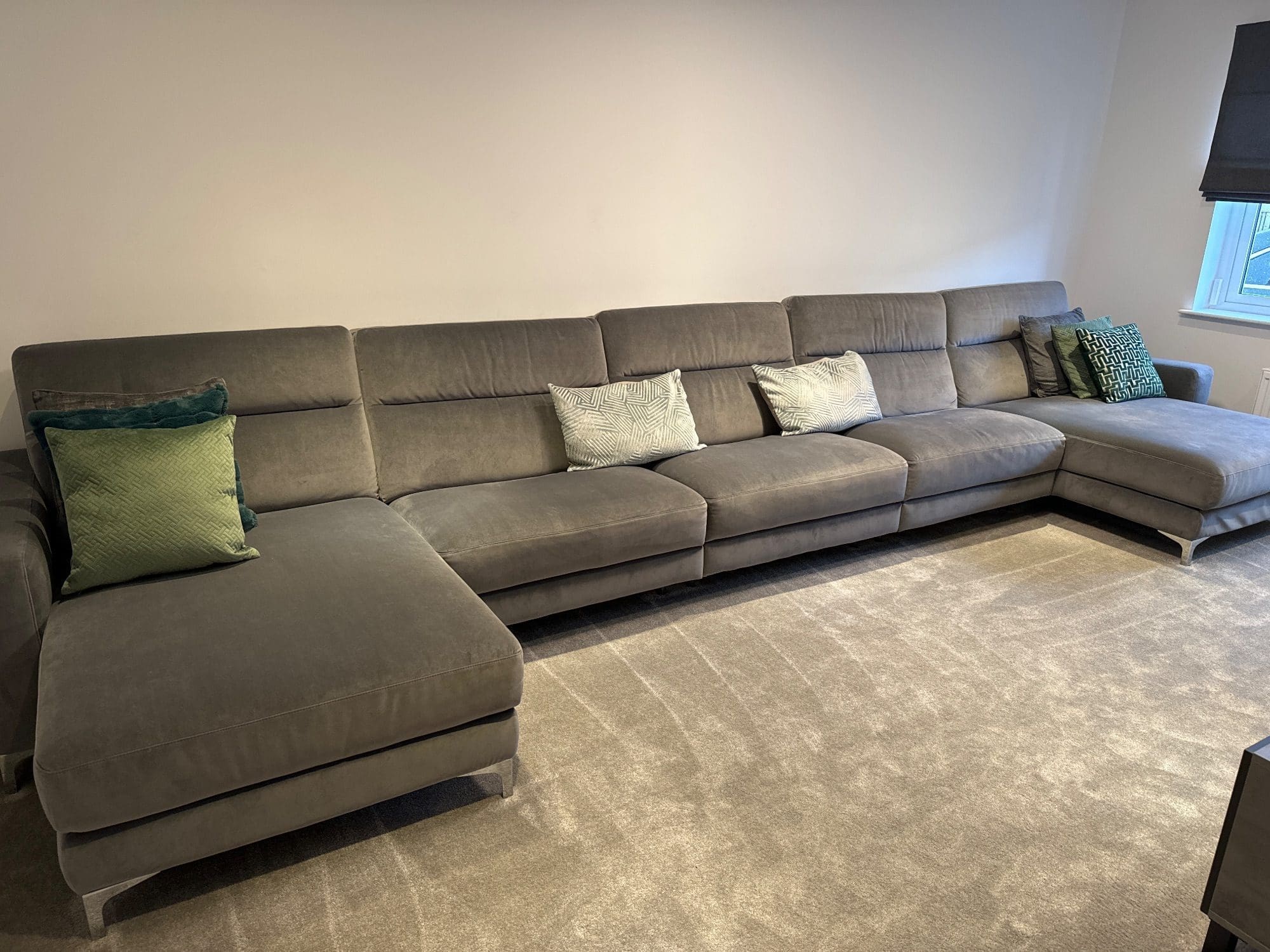 Natuzzi Plush Grey Large UShape The Sofa Marketplace Buy and Sell