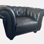 Littlewoods Black Leather 2 Seater and 2 Chairs