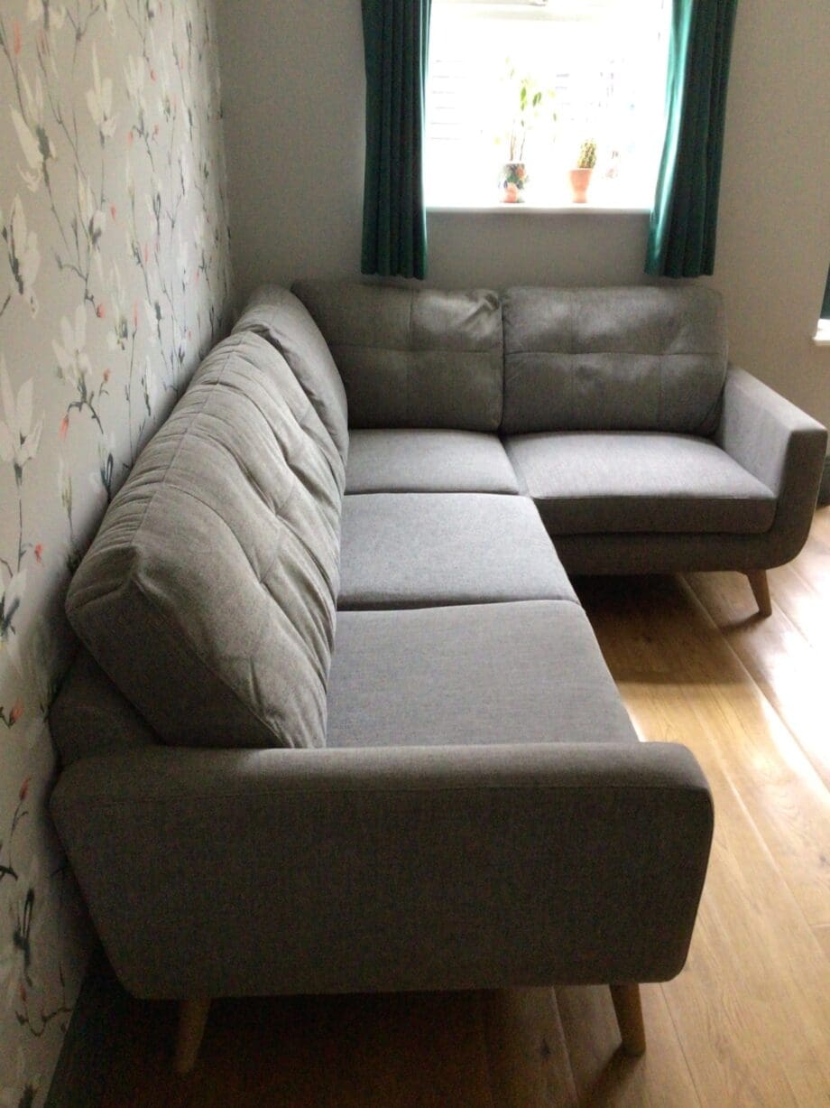 John Lewis Grey Corner with Matching 2 Seater Sofa