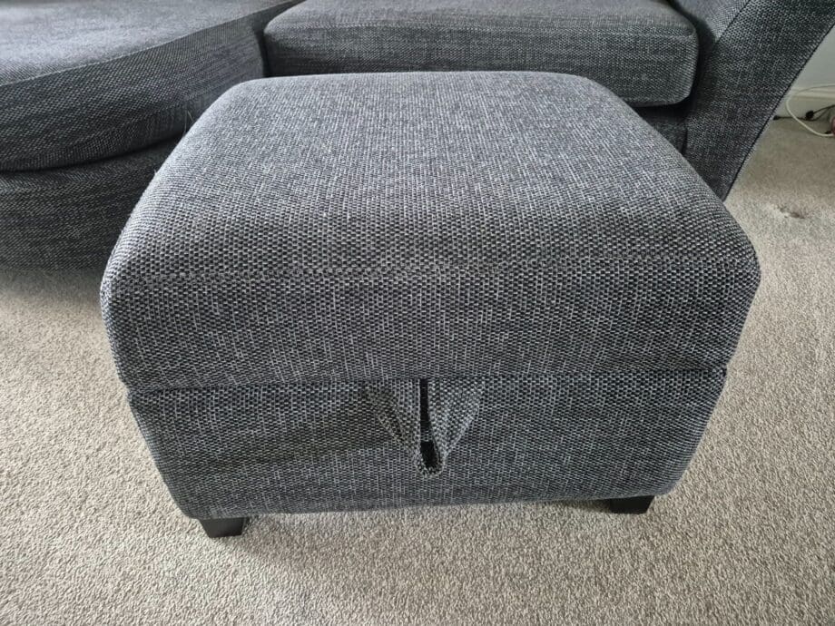 DFS Charcoal 3 Seater L-Shape with Footstool Storage