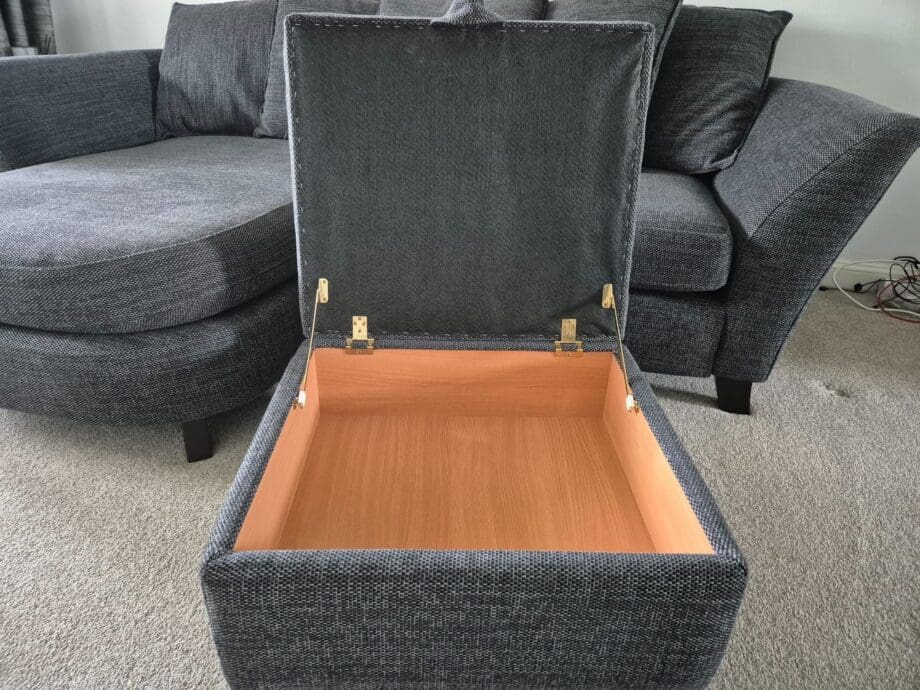 DFS Charcoal 3 Seater L-Shape with Footstool Storage