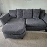 DFS Charcoal 3 Seater L-Shape with Footstool Storage