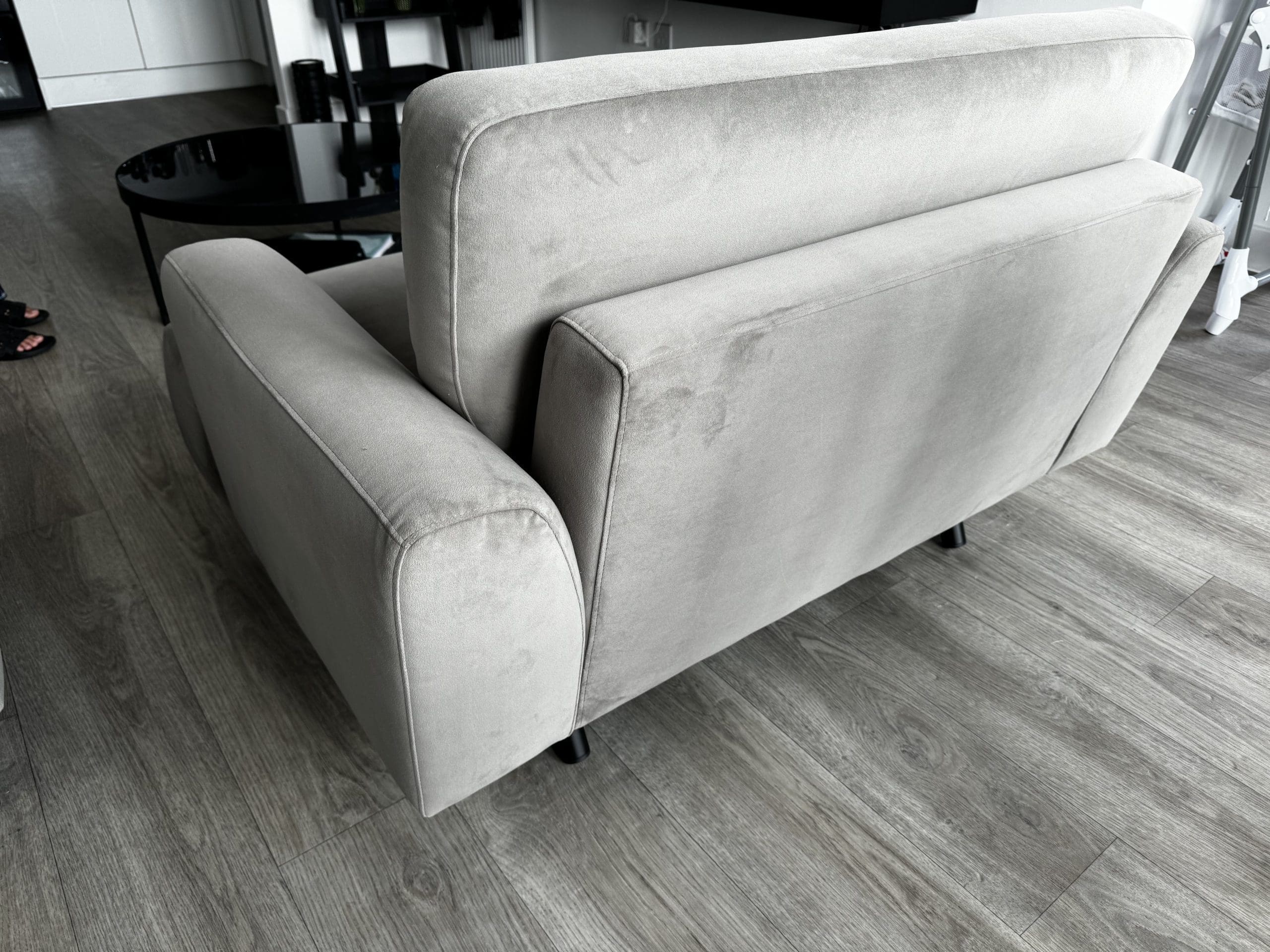 Swyft Model 05 Loveseat, Velvet Elephant and Swyft Model 05 Large 3 Seater Sofa, Velvet Elephant ...