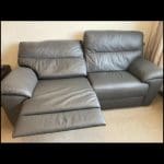 SCS power recliner 3 seater chair and footstool