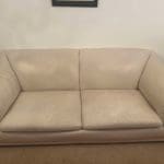 Natuzzi Cream Leather Sofas 2 seater
