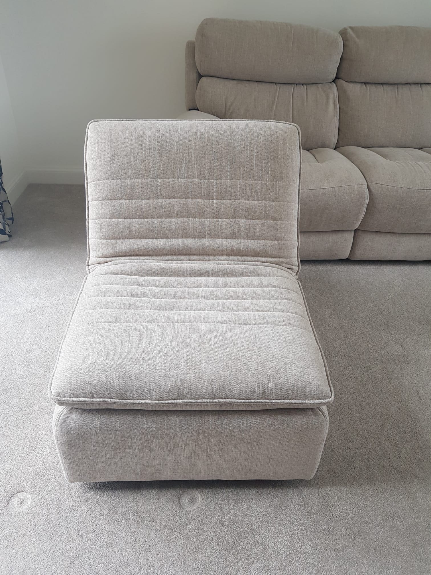 Sofology 3 Seater Radley Radleigh Oatmeal Double Power Recliner with Double Power Headrest