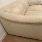 Natuzzi Cream Leather Sofas 2 seater