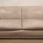 Natuzzi Cream Leather Sofas 2 seater