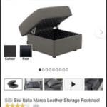SCS power recliner 3 seater chair and footstool