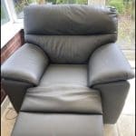 SCS power recliner 3 seater chair and footstool