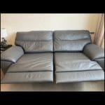SCS power recliner 3 seater chair and footstool