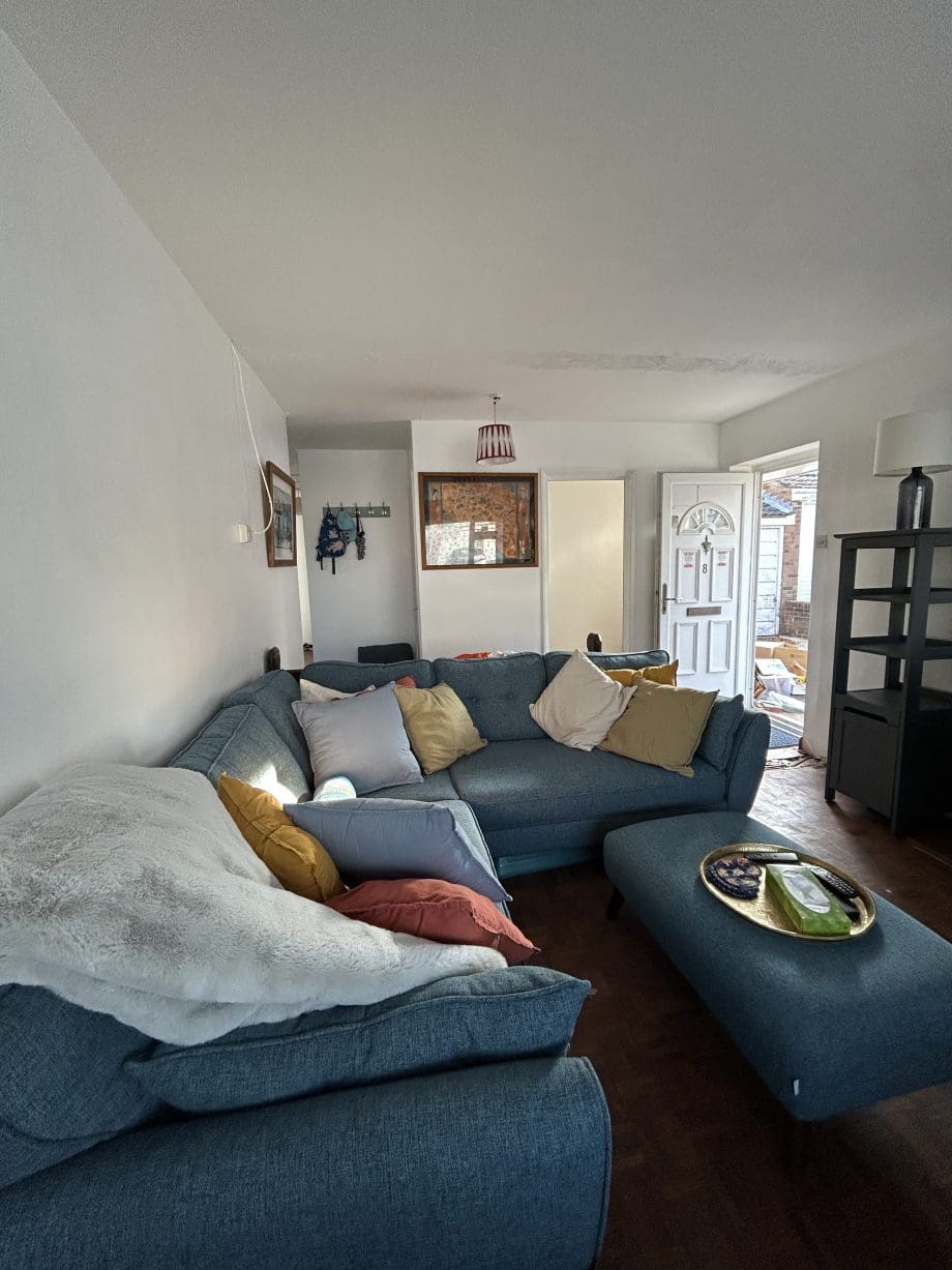 DFS French Connection Zinc Corner Sofa Extended with Ottoman Sofalistic The Sofa Marketplace buy and sell preloved sofas nationwide