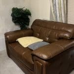 Large 3 in 1 and 2 in 1 leather sofa and footstool for sale