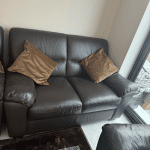 Sofa Set Chocolate Brown Leather