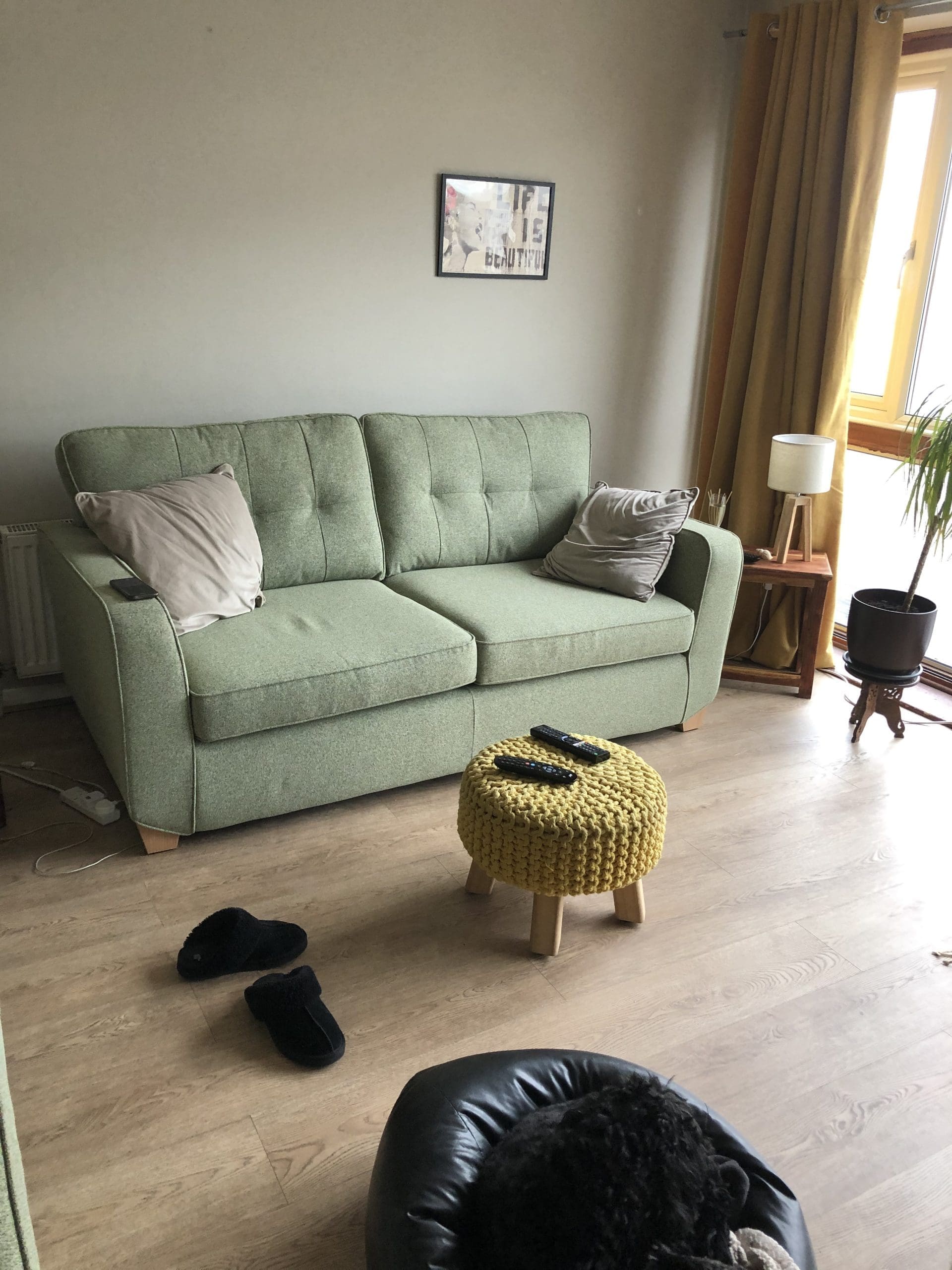 Quality three seater sofabed in sage green Sofalistic The Sofa Marketplace buy and sell preloved sofas nationwide
