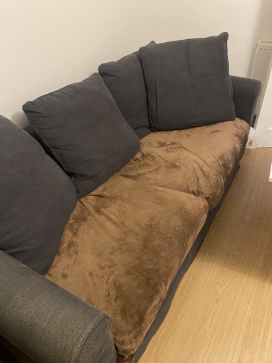 2 seater sofa bed, grey