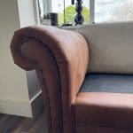 Sherwood 3 & 2 seater sofas half leather scatter back
