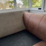 Sherwood 3 & 2 seater sofas half leather scatter back