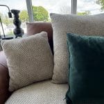 Sherwood 3 & 2 seater sofas half leather scatter back